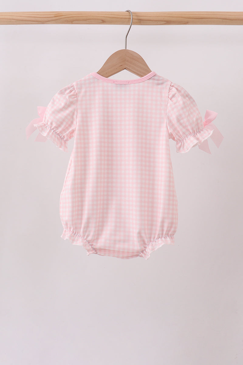 Pink Jack-O-Lantern Applique Bow Bubble