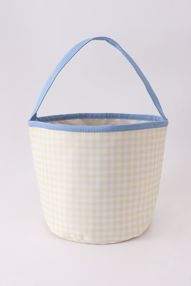 Pumpkin Applique Gingham Basket