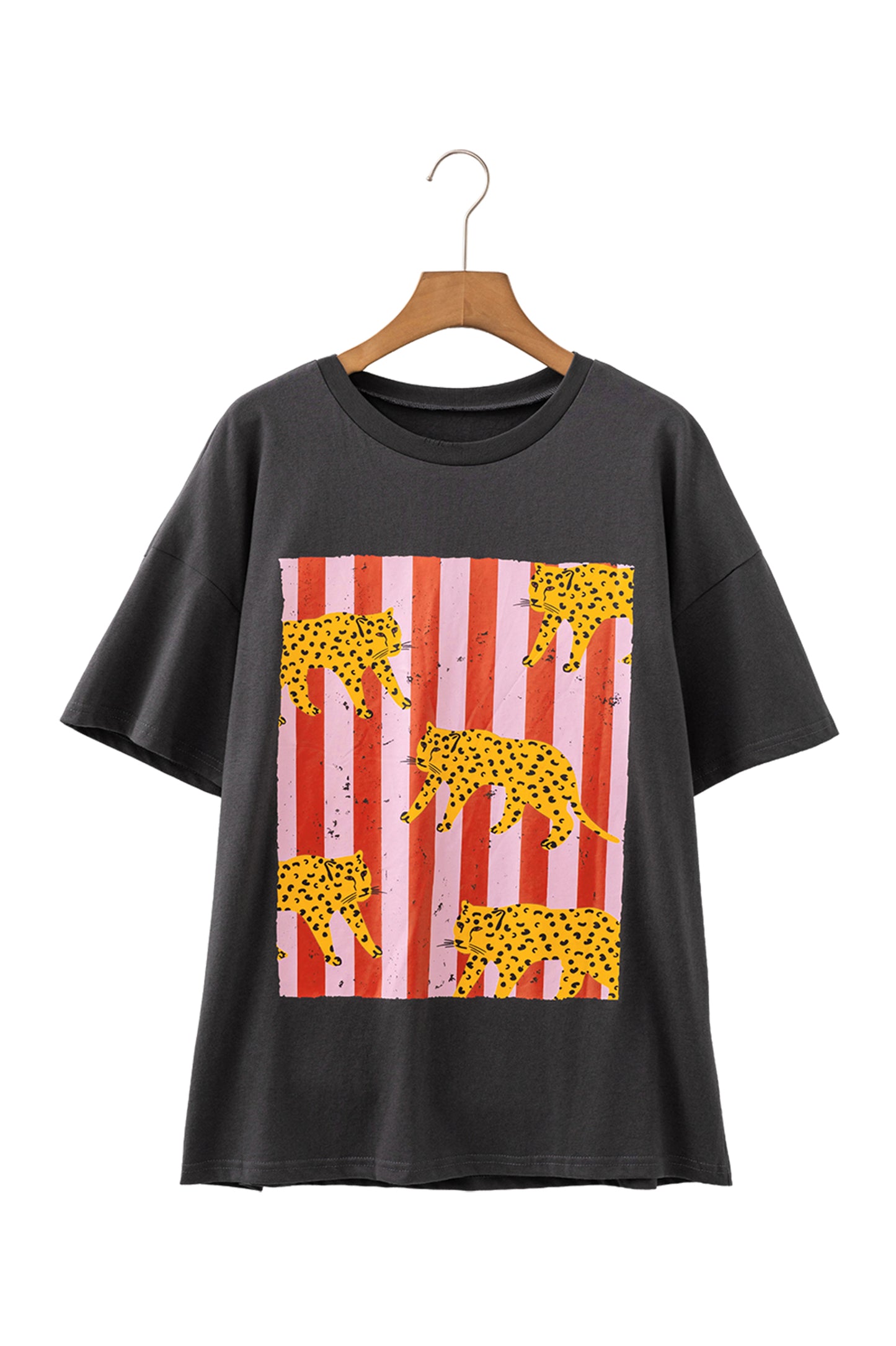 Cheetah Striped Print Retro Fashion Graphic Tee
