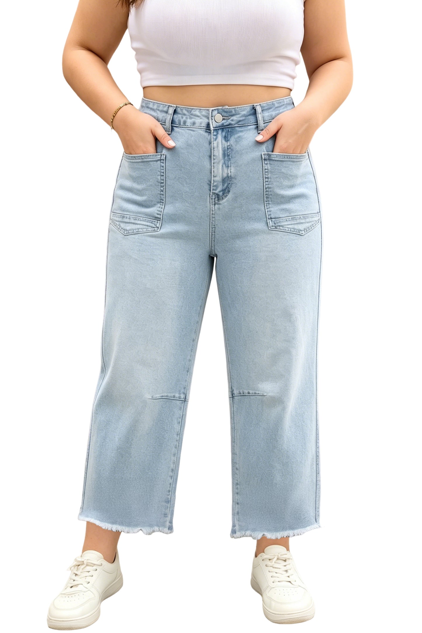 Patch Pocket Raw Cut Shift Jeans