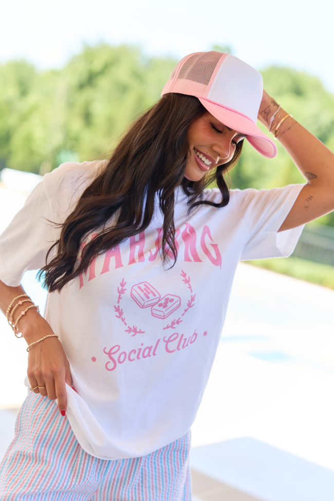 Mahjong Social Club White Comfort Colors Graphic Tee