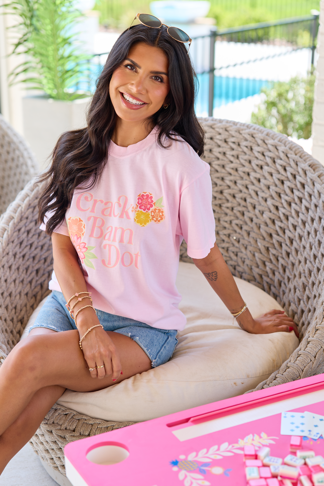 Crack Dot Bam Light Pink Comfort Colors Graphic Tee