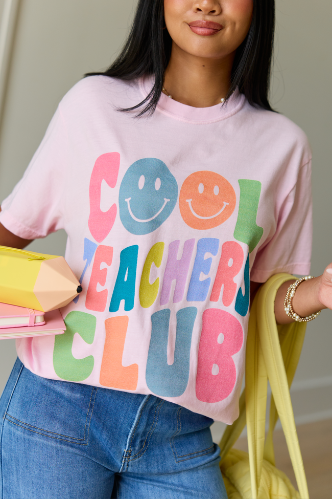Cool Teachers Club Light Pink Graphic Tee