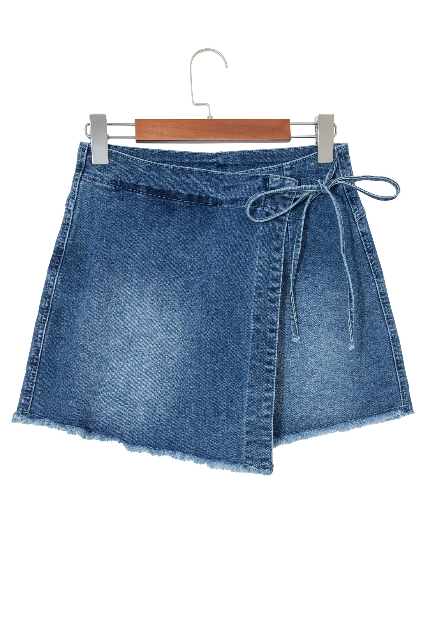 Wrapped Tie Waist Denim Skort