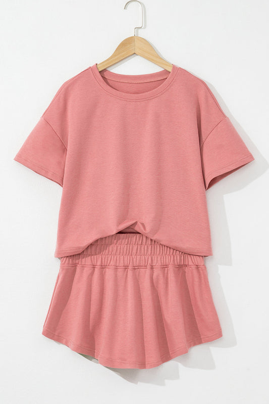 Evelynn Blossom 2pcs Cropped Tee Set