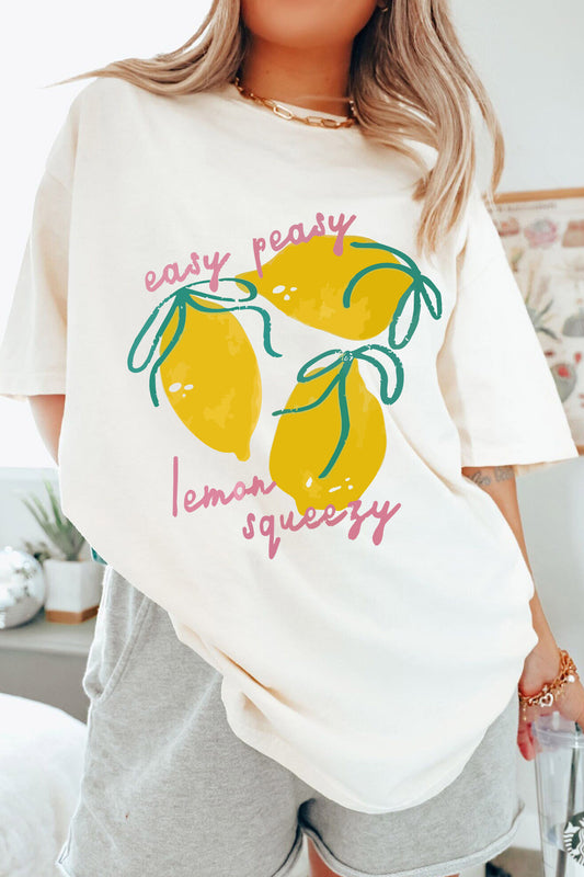 White Easy Peasy Lemon Squeezy Graphic Tee