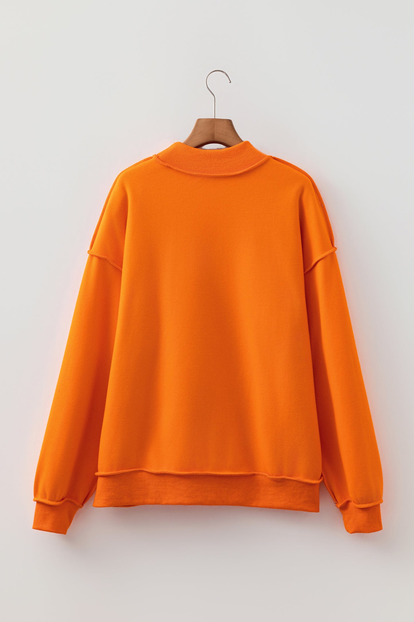 Tillandsia Purple Oversize Drop Shoulder Reversible Mock Neck Sweatshirt