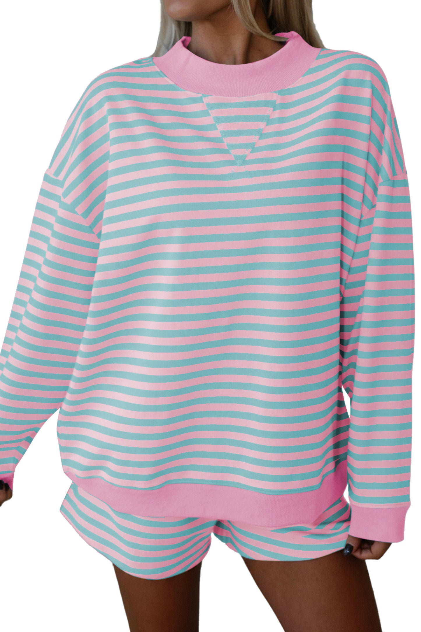 Color Block Detail Long Sleeve & Short Set