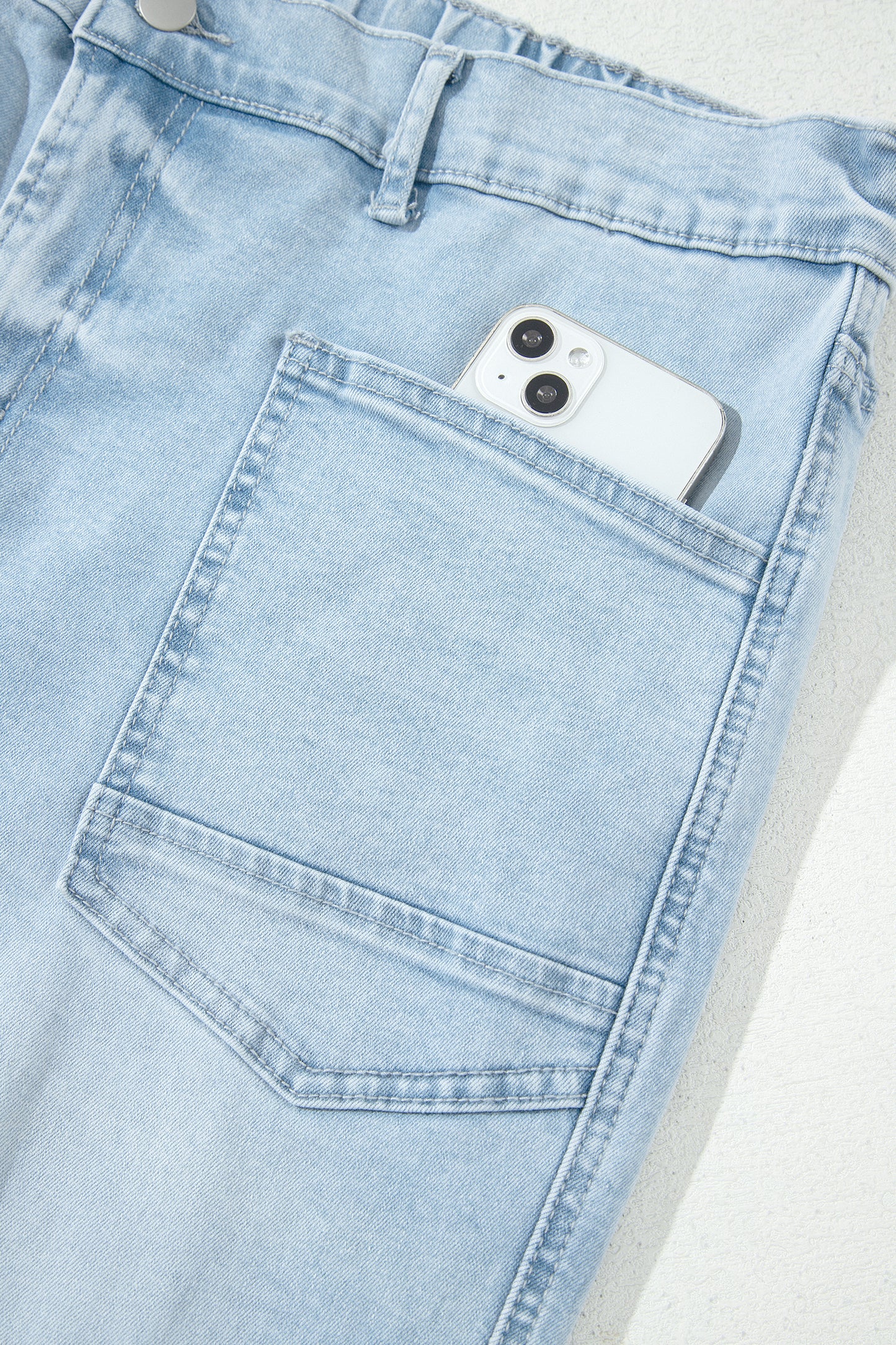 Patch Pocket Raw Cut Shift Jeans
