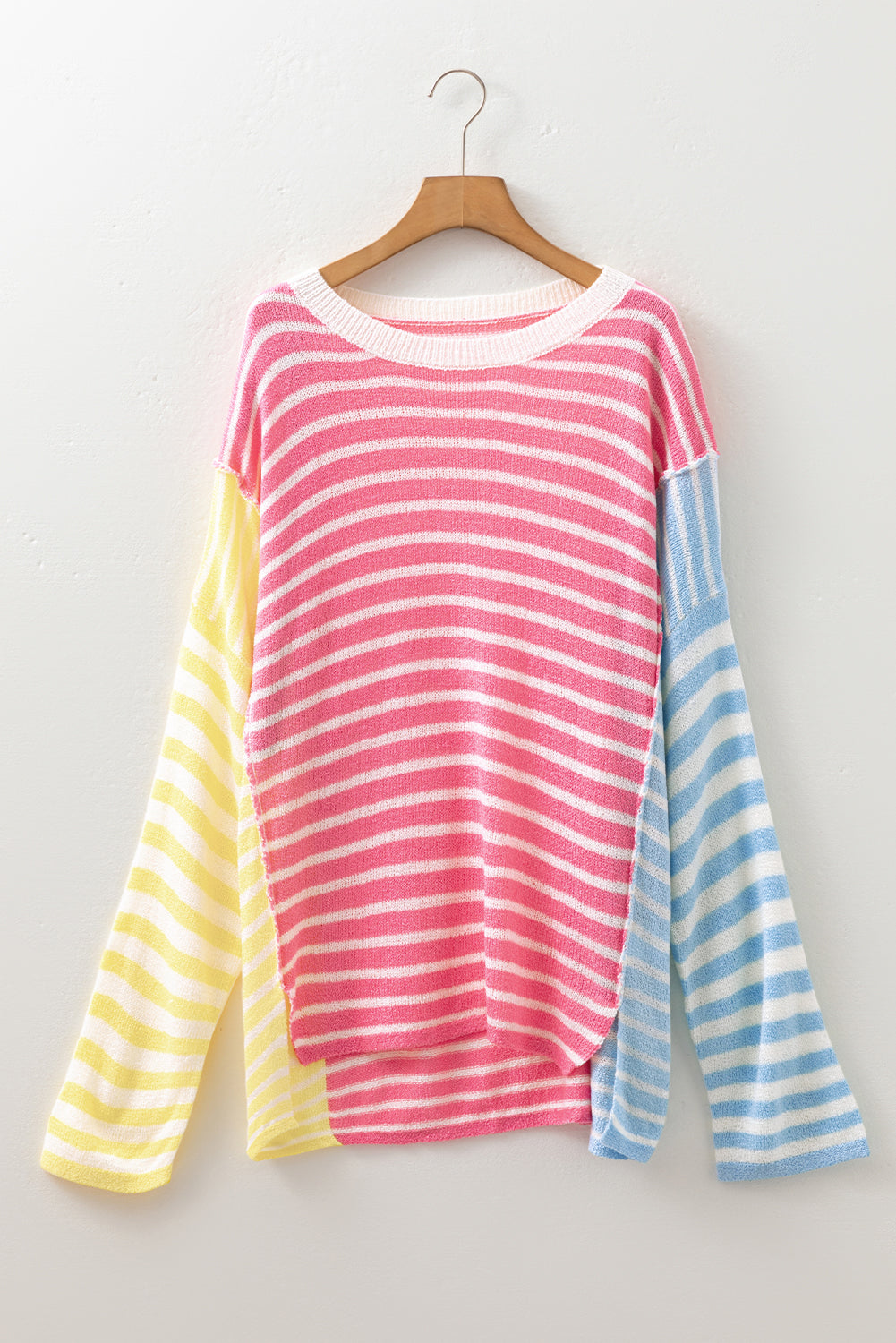 Multicolour Exposed Seam Colorblock Sweater