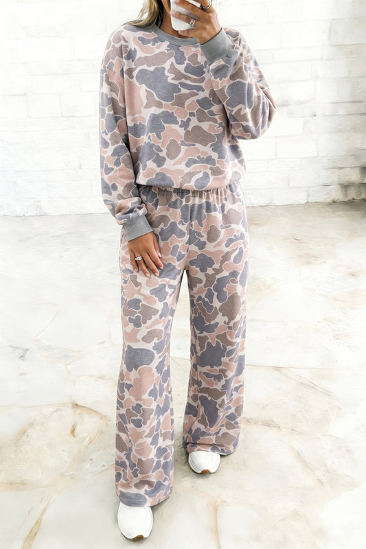 Camouflage Print Pants Set
