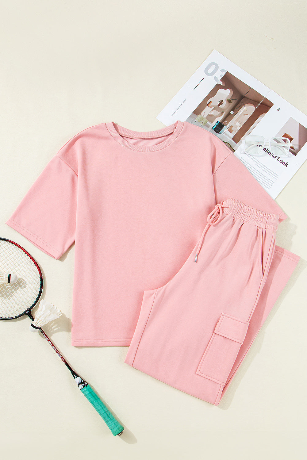 Half Sleeve T-Shirt & Cargo Sweatpants Set