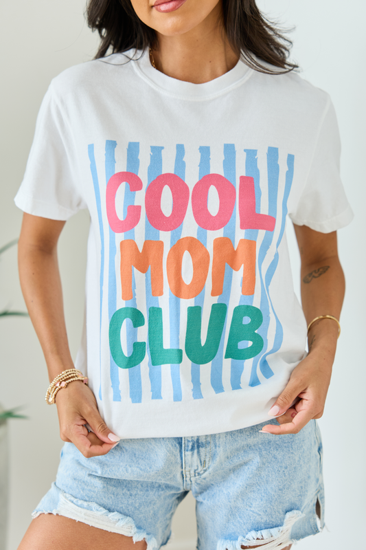 Cool Mom Club White Comfort Colors Graphic Tee