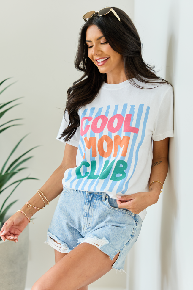 Cool Mom Club White Comfort Colors Graphic Tee