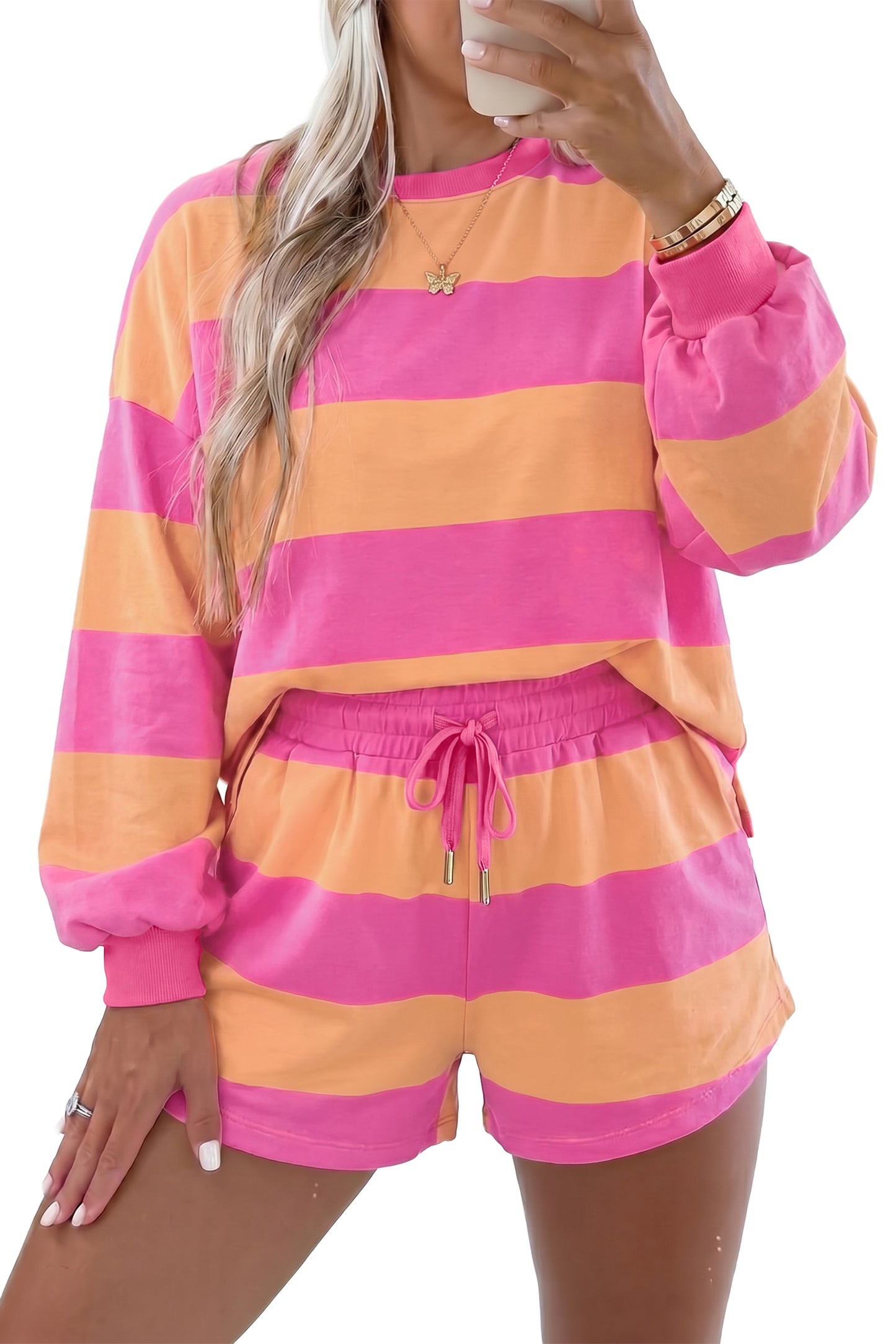 Long Sleeve Casual Short Set