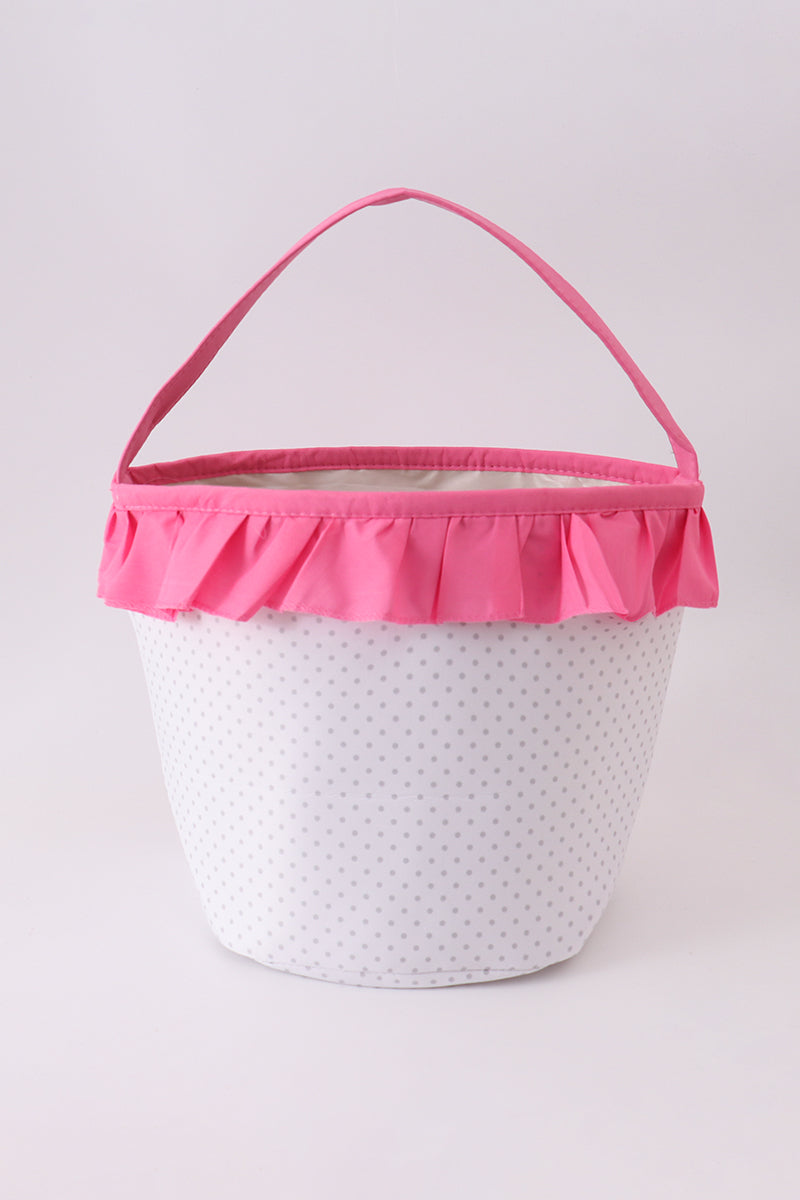 Pumpkin Applique dot Ruffle Basket