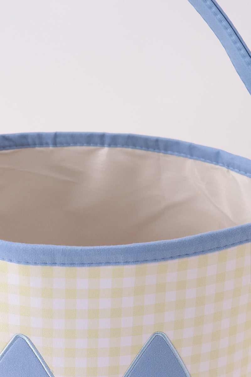 Pumpkin Applique Gingham Basket