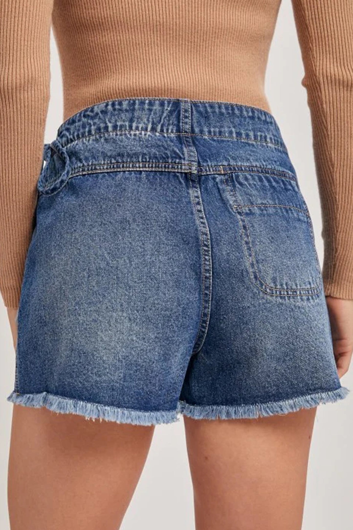 Wrapped Tie Waist Denim Skort
