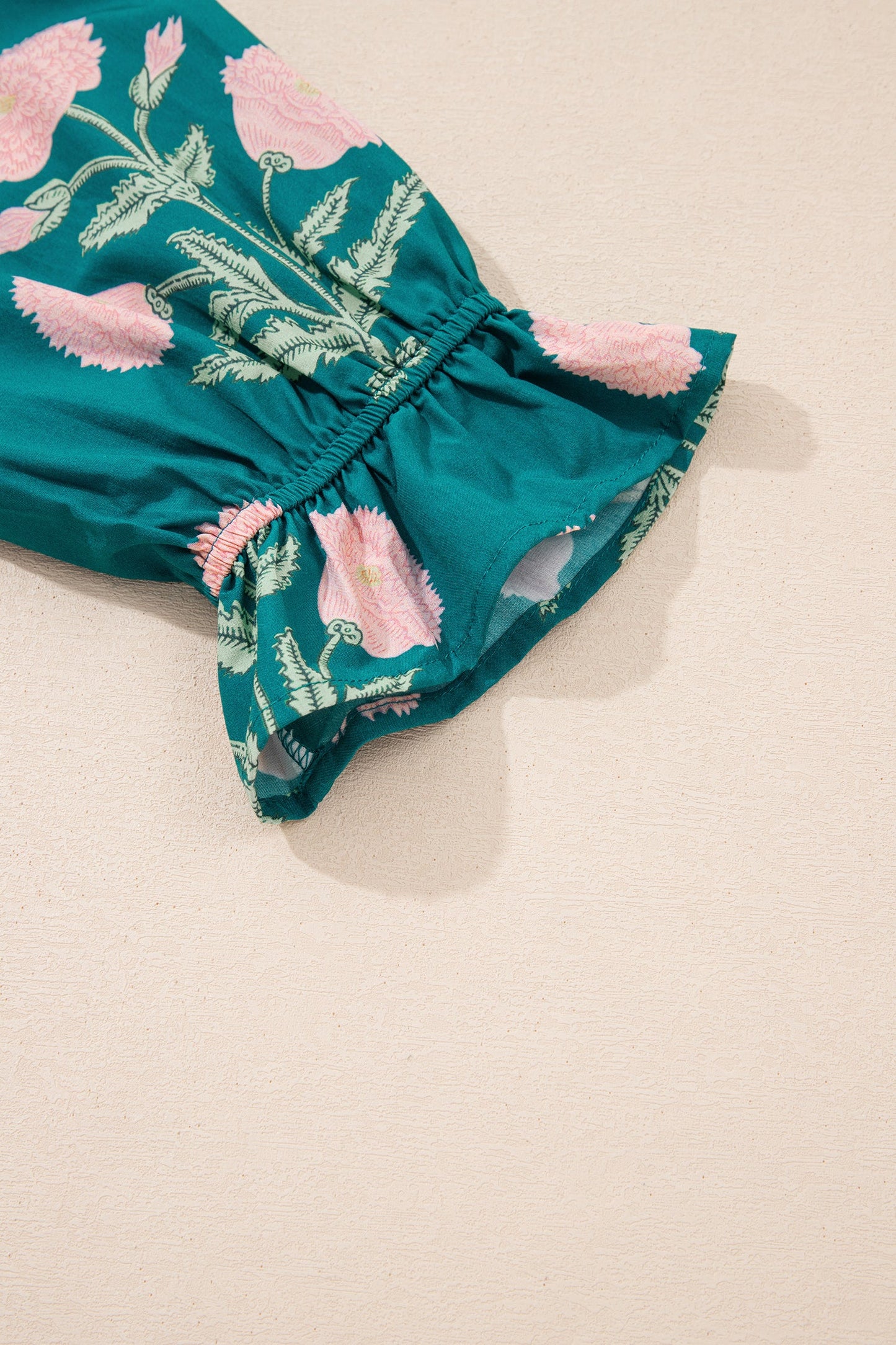 Wild Flower Print V Neck Blouse