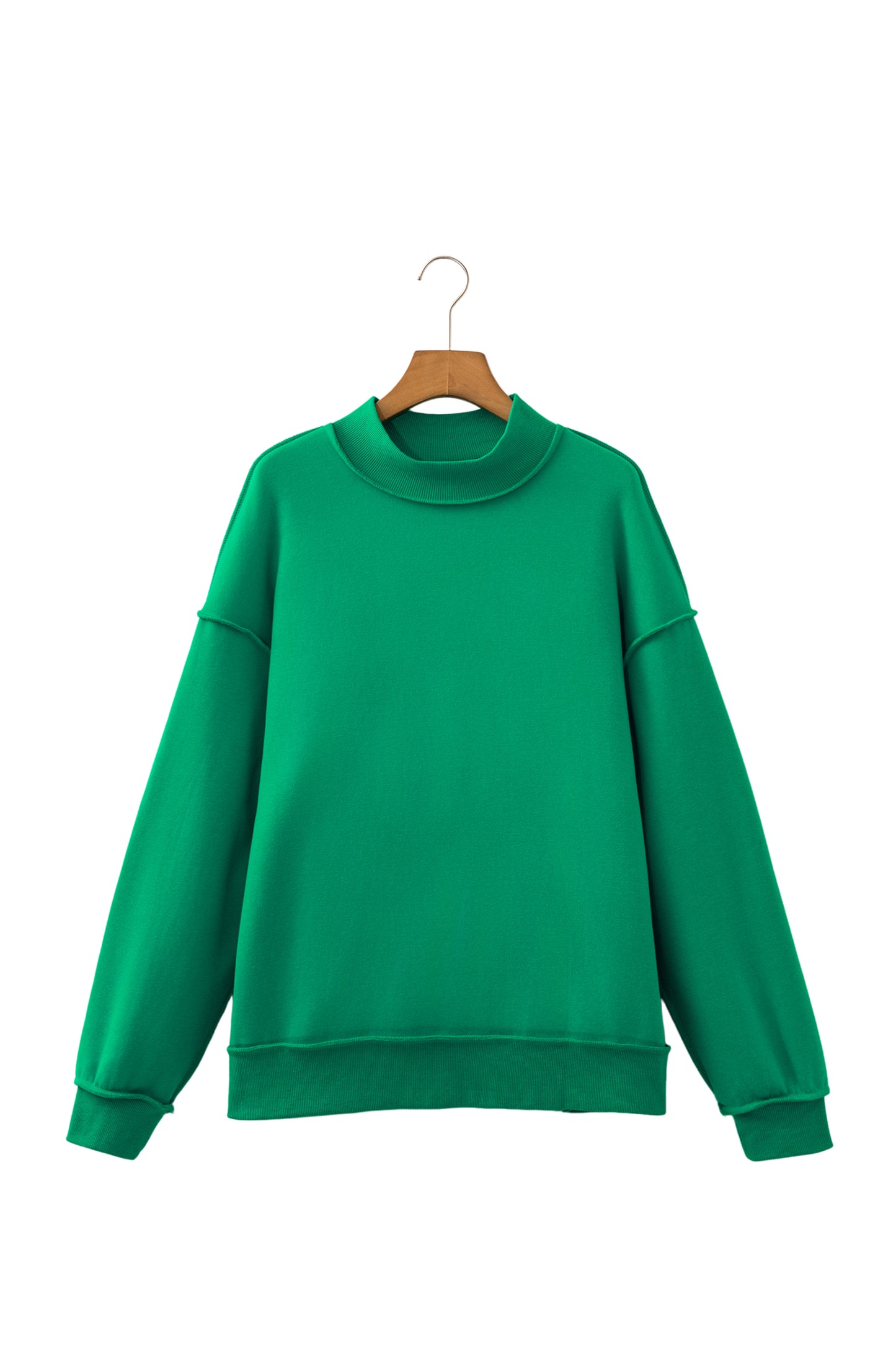 Tillandsia Purple Oversize Drop Shoulder Reversible Mock Neck Sweatshirt