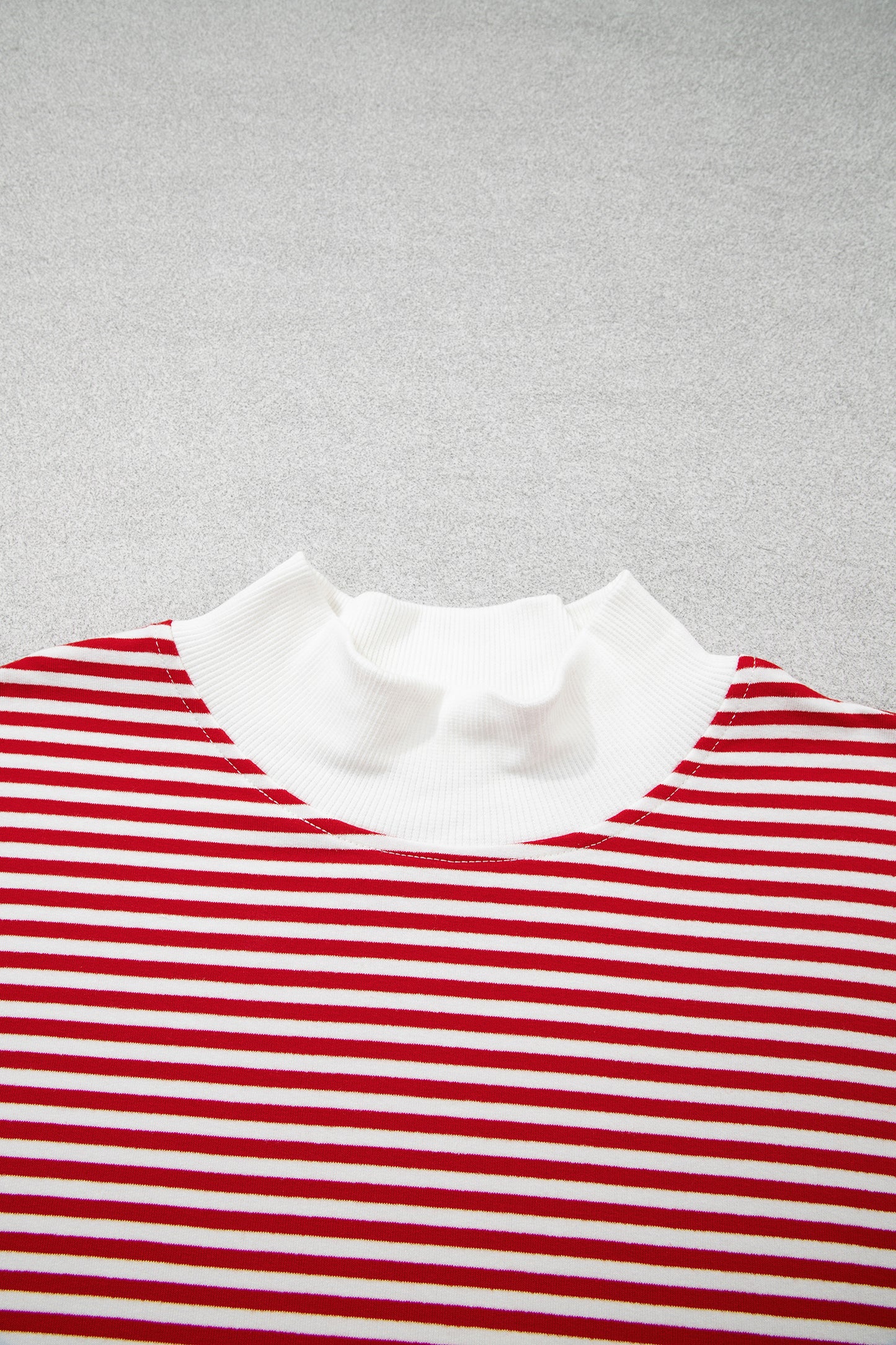 Pink Stripe Oversize Mock Neck Sweatshirt and Shorts Set