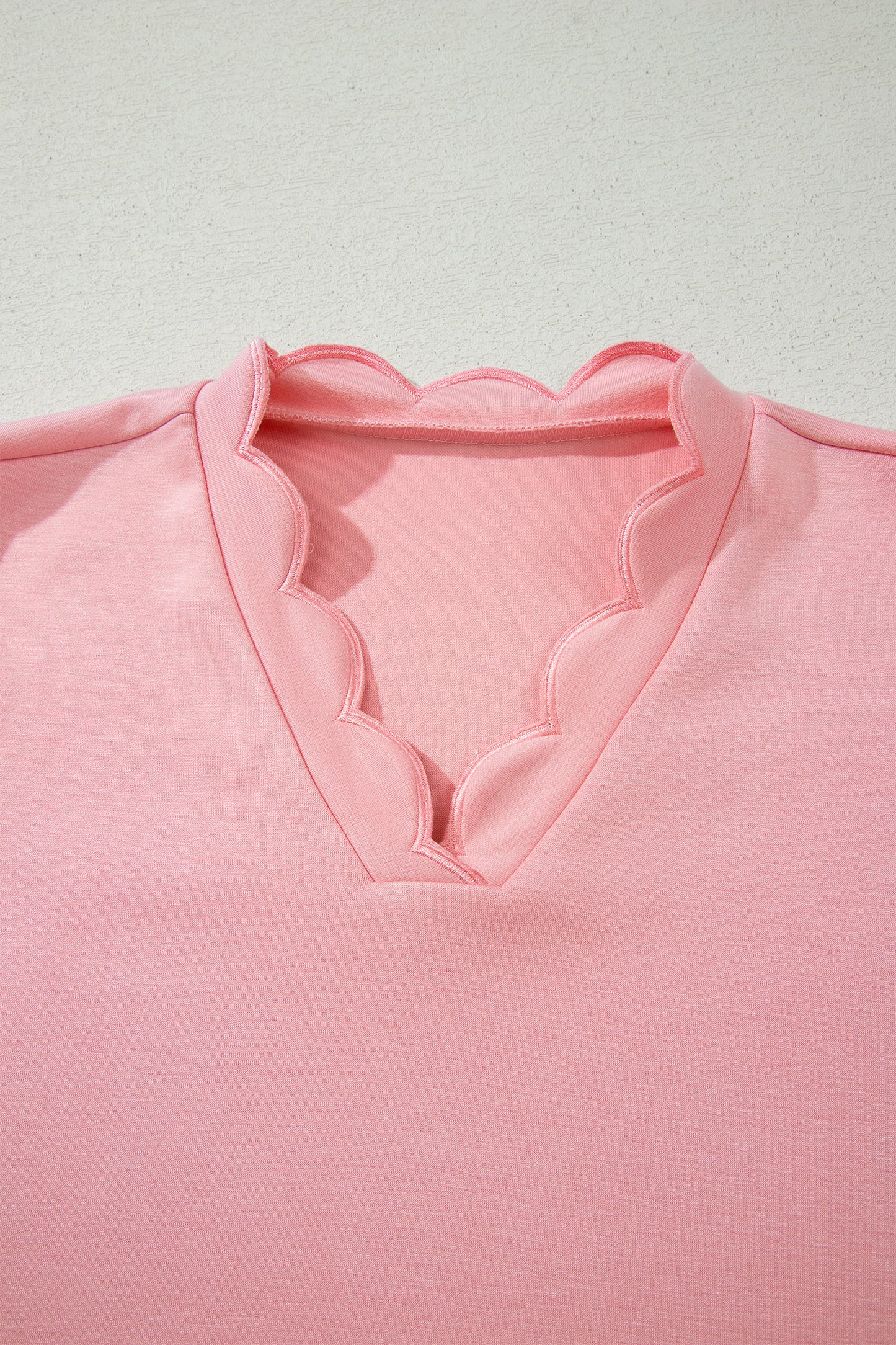 Scalloped V Neck Short Set