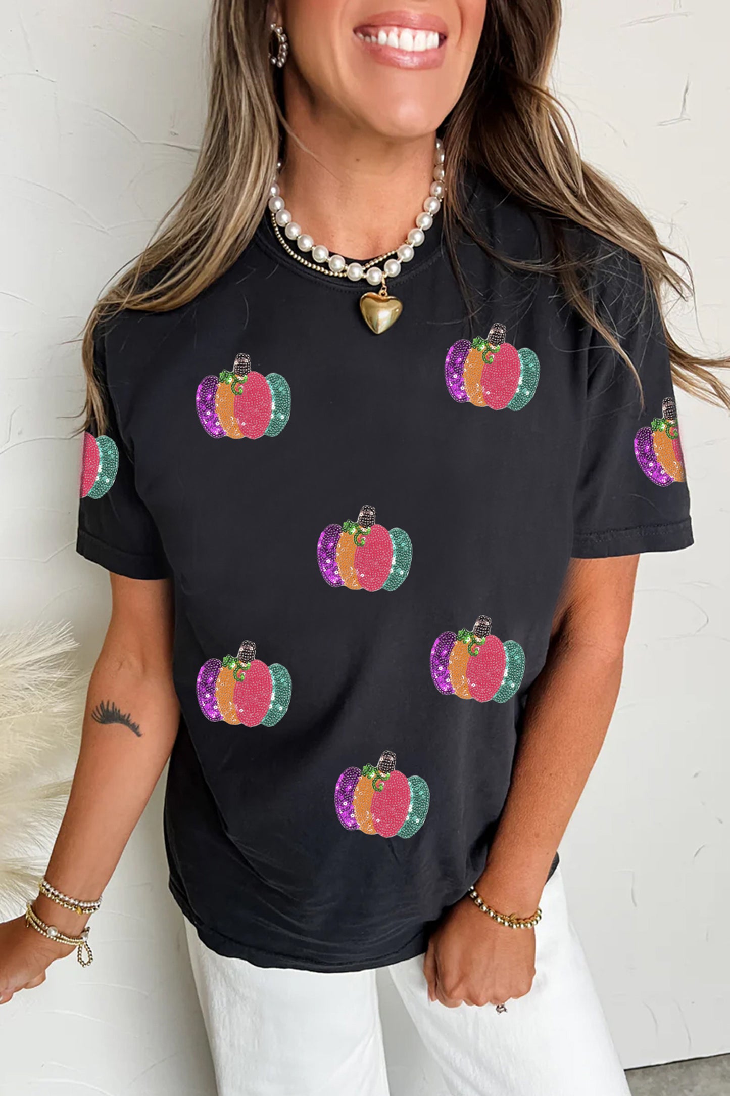 Pumpkin Graphic Casual T Shirt