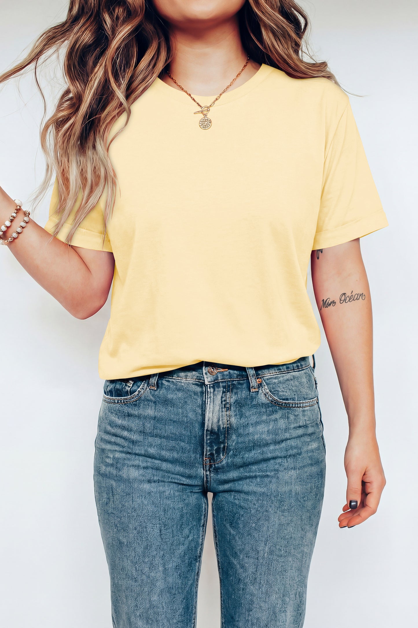 Dearlove Red Casual Plain Crew Neck Tee