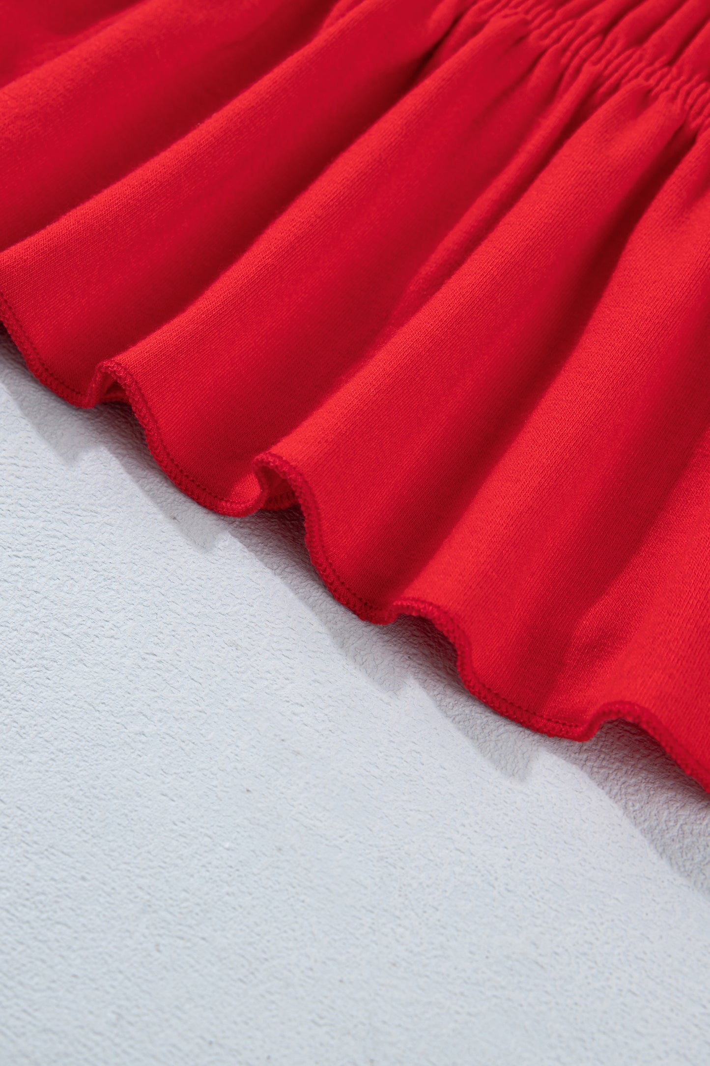 Shirred Slim Fit Ruffle Hem Tank Top