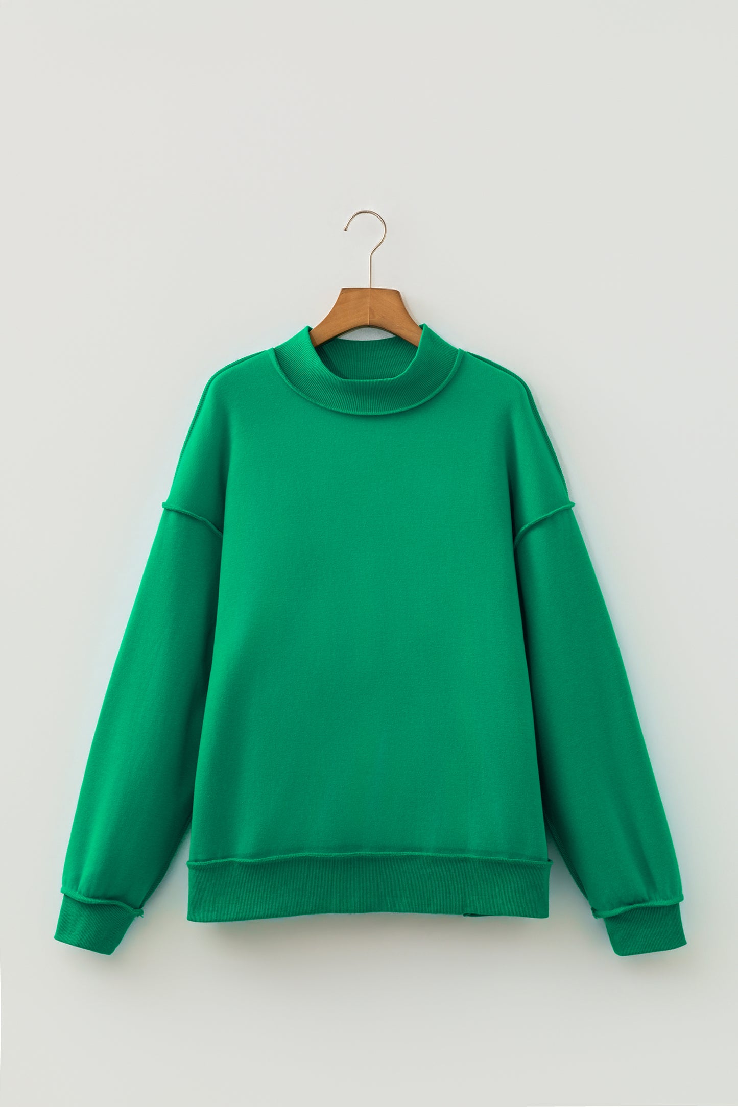 Tillandsia Purple Oversize Drop Shoulder Reversible Mock Neck Sweatshirt