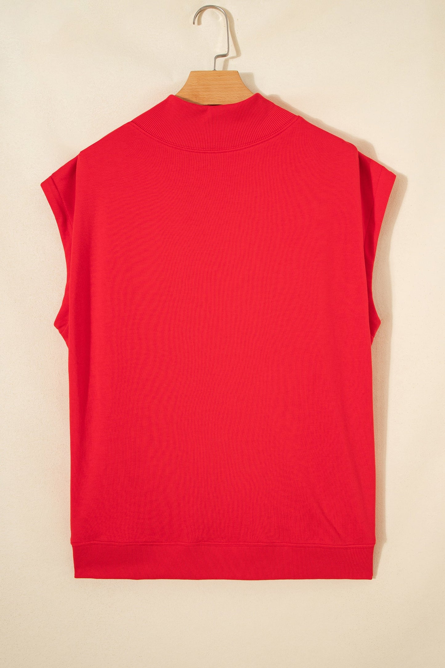 High Neck Cap Sleeve Loose Top