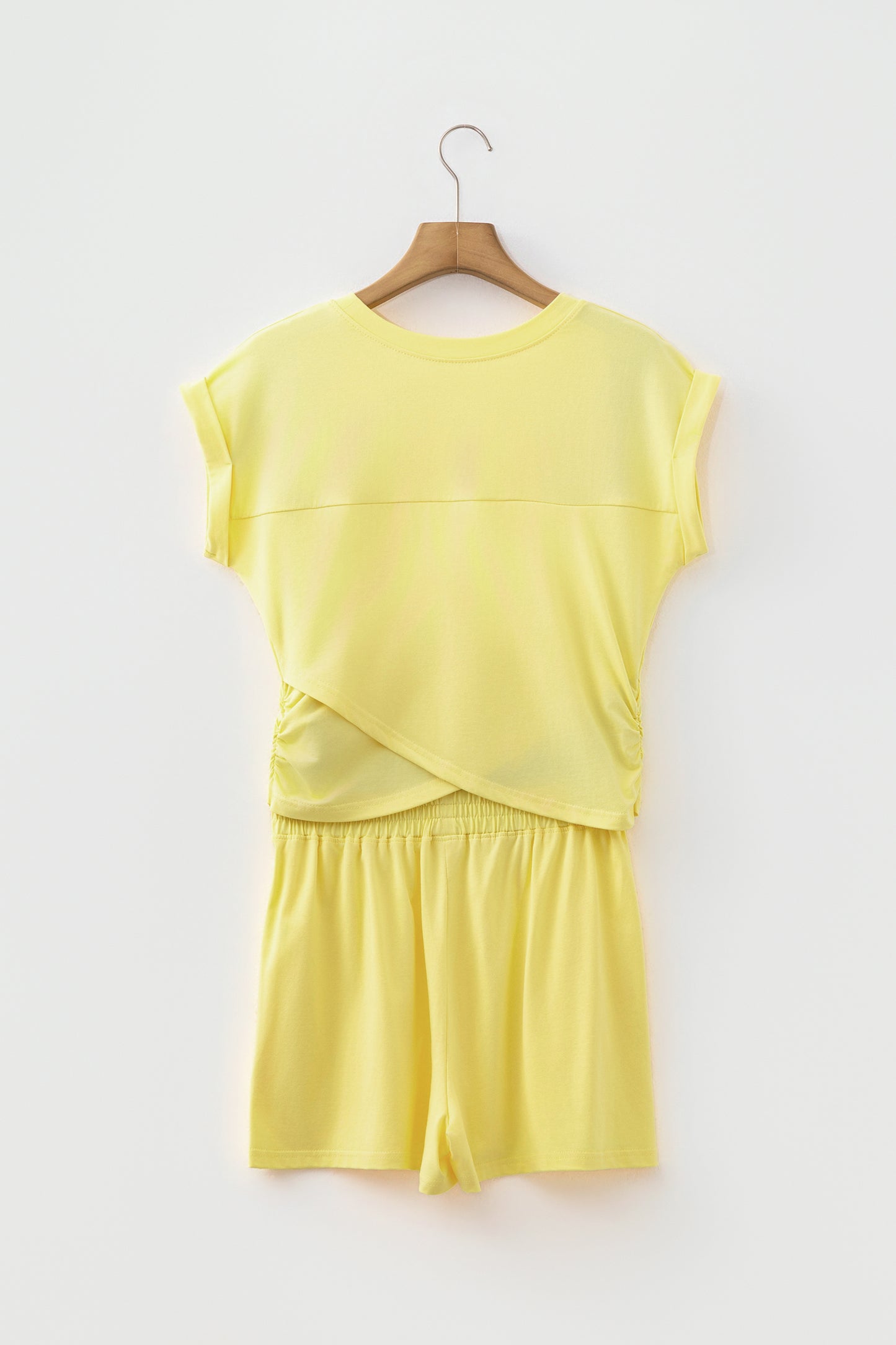 Cropped Top Casual Short Set