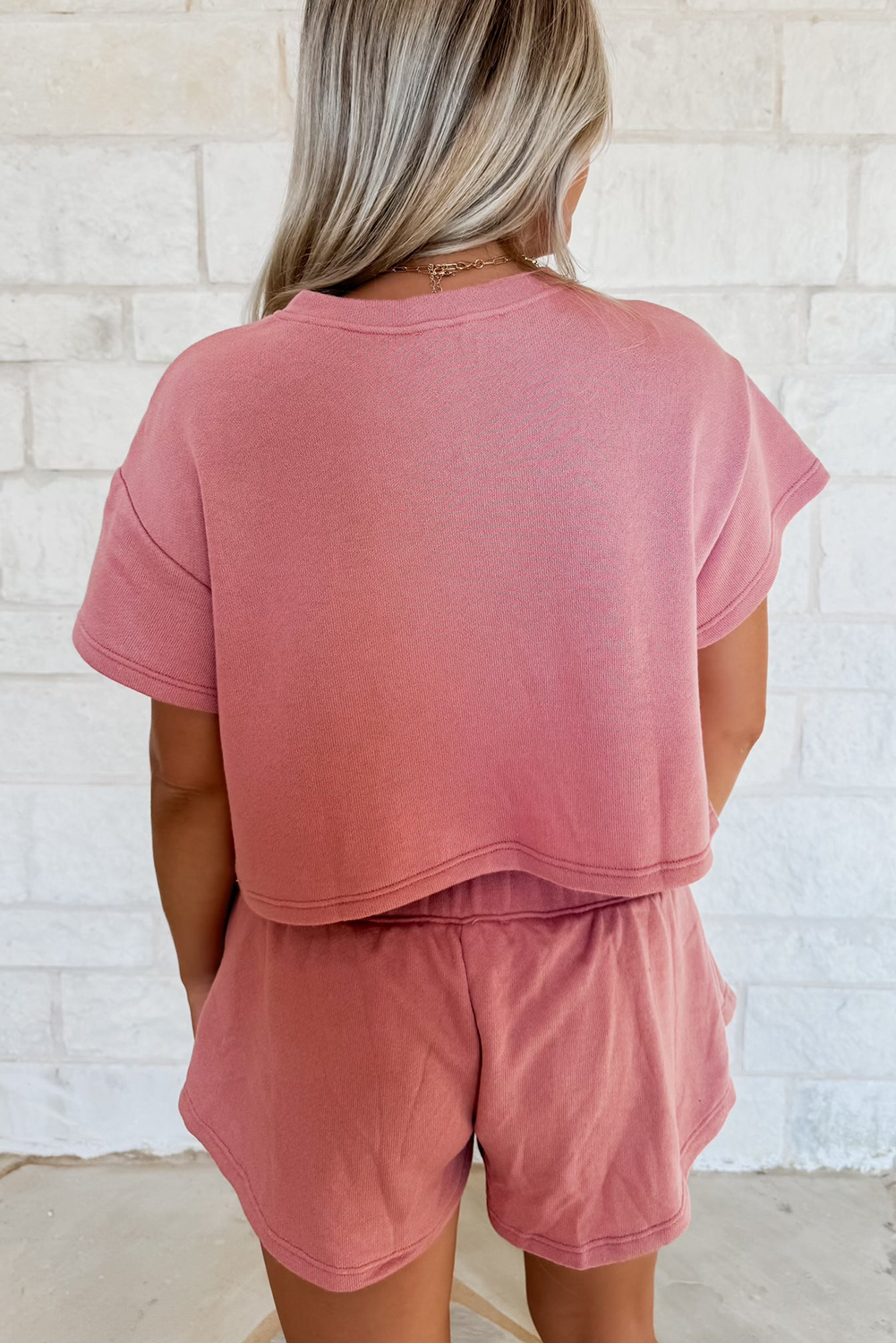 Cropped Tee Ruffle High Waist Skort Set