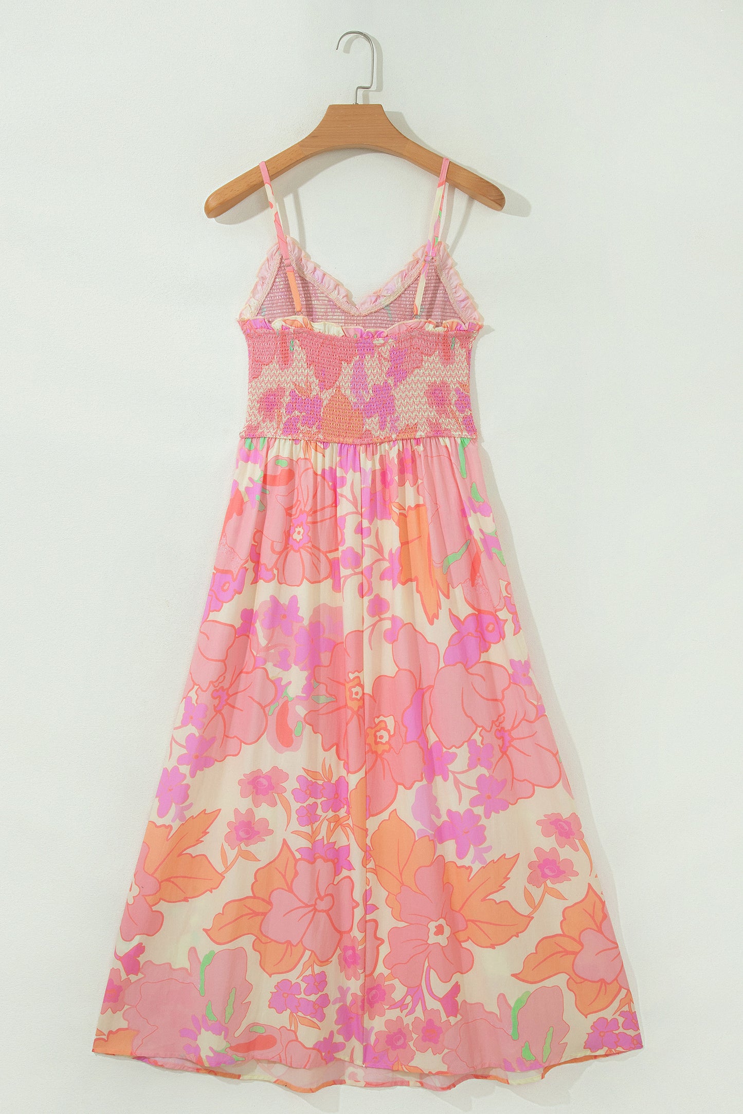Floral Shirred High Waist Dress