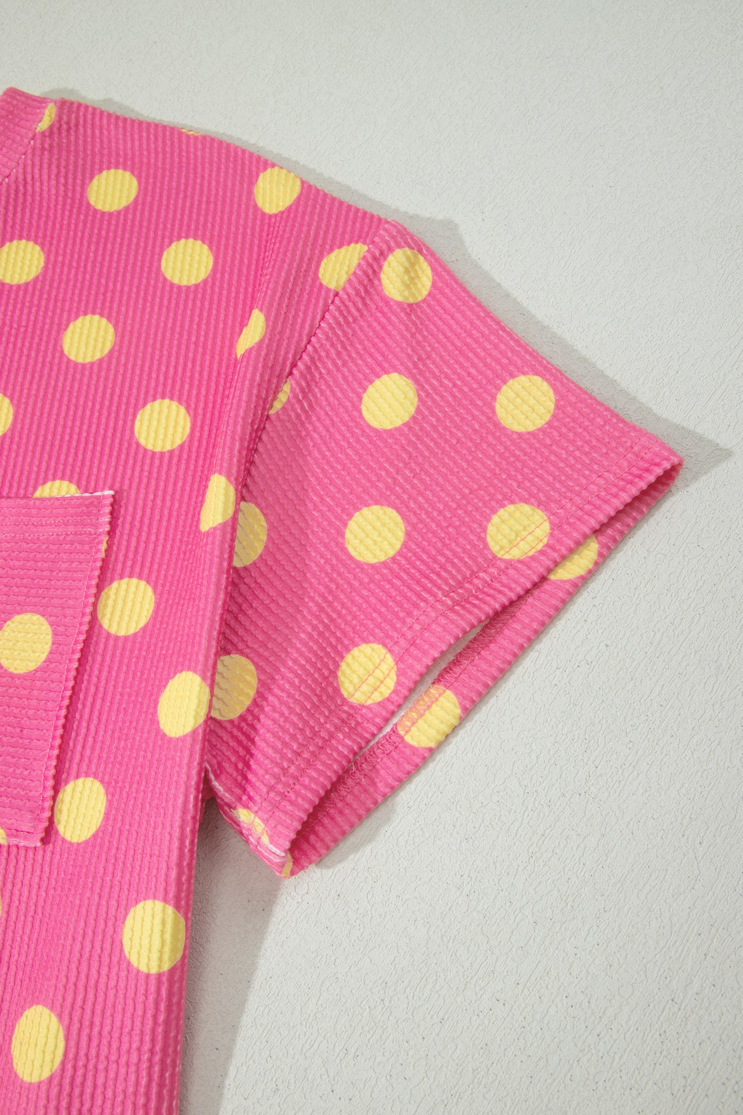 Ribbed Polka Dot Print Tee