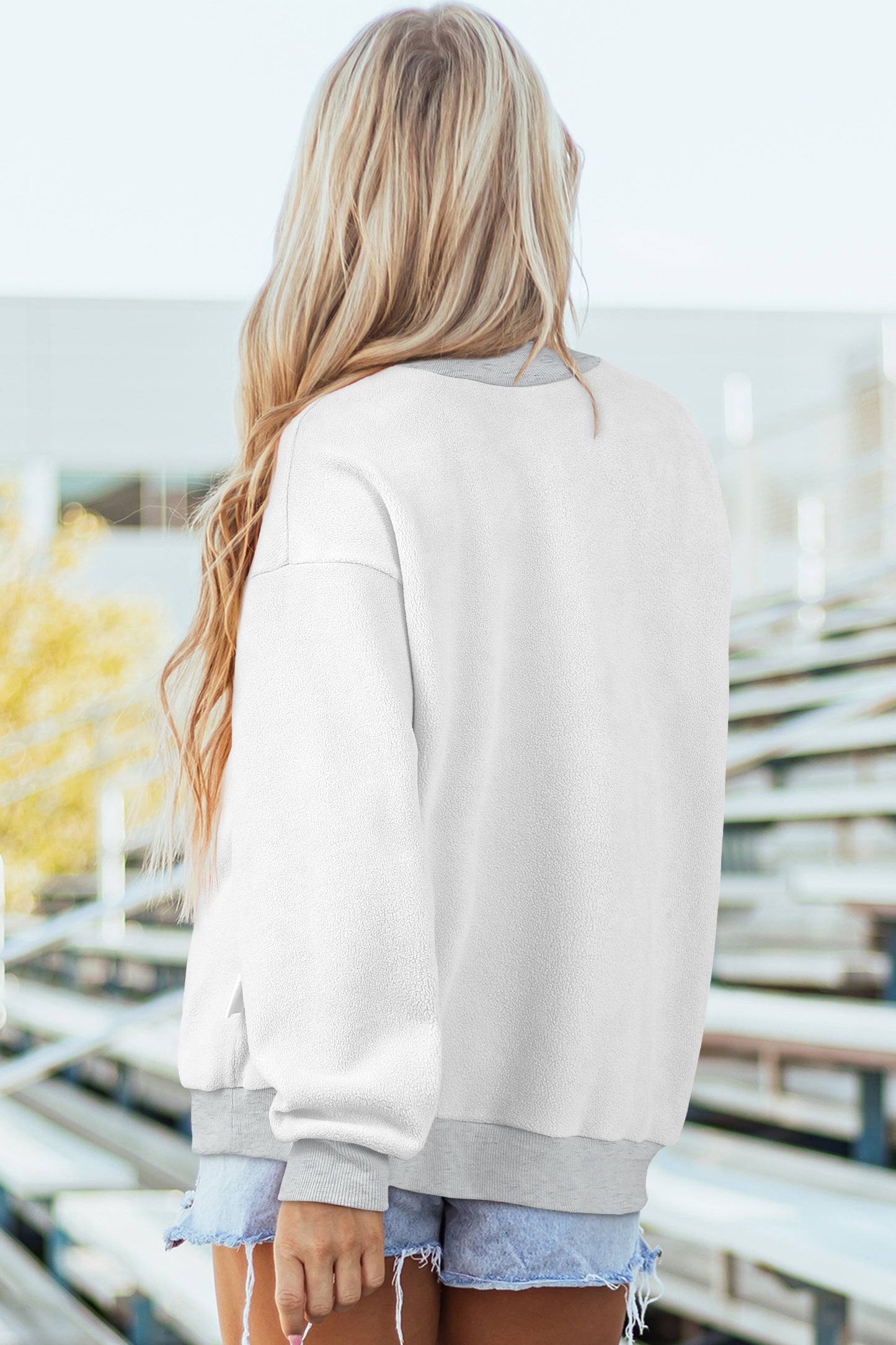 Tillandsia Purple Oversize Drop Shoulder Reversible Mock Neck Sweatshirt