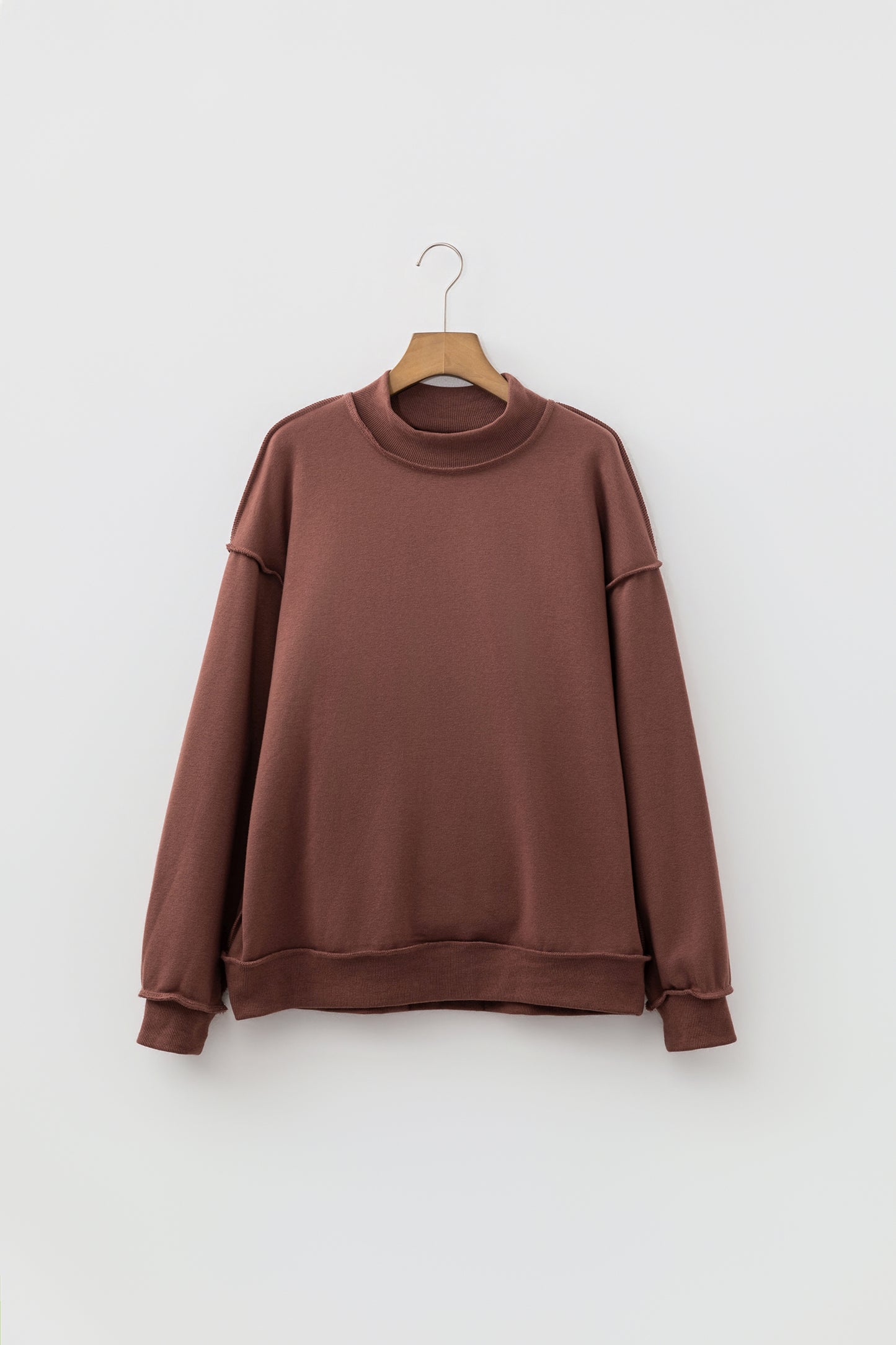 Tillandsia Purple Oversize Drop Shoulder Reversible Mock Neck Sweatshirt