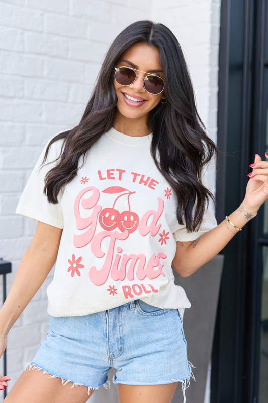 Let The Good Times Roll Ivory Comfort Colors Graphic Tee