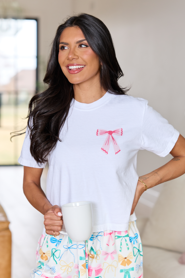 Good Things Multi Bow White Boxy Comfort Colors Graphic Tee
