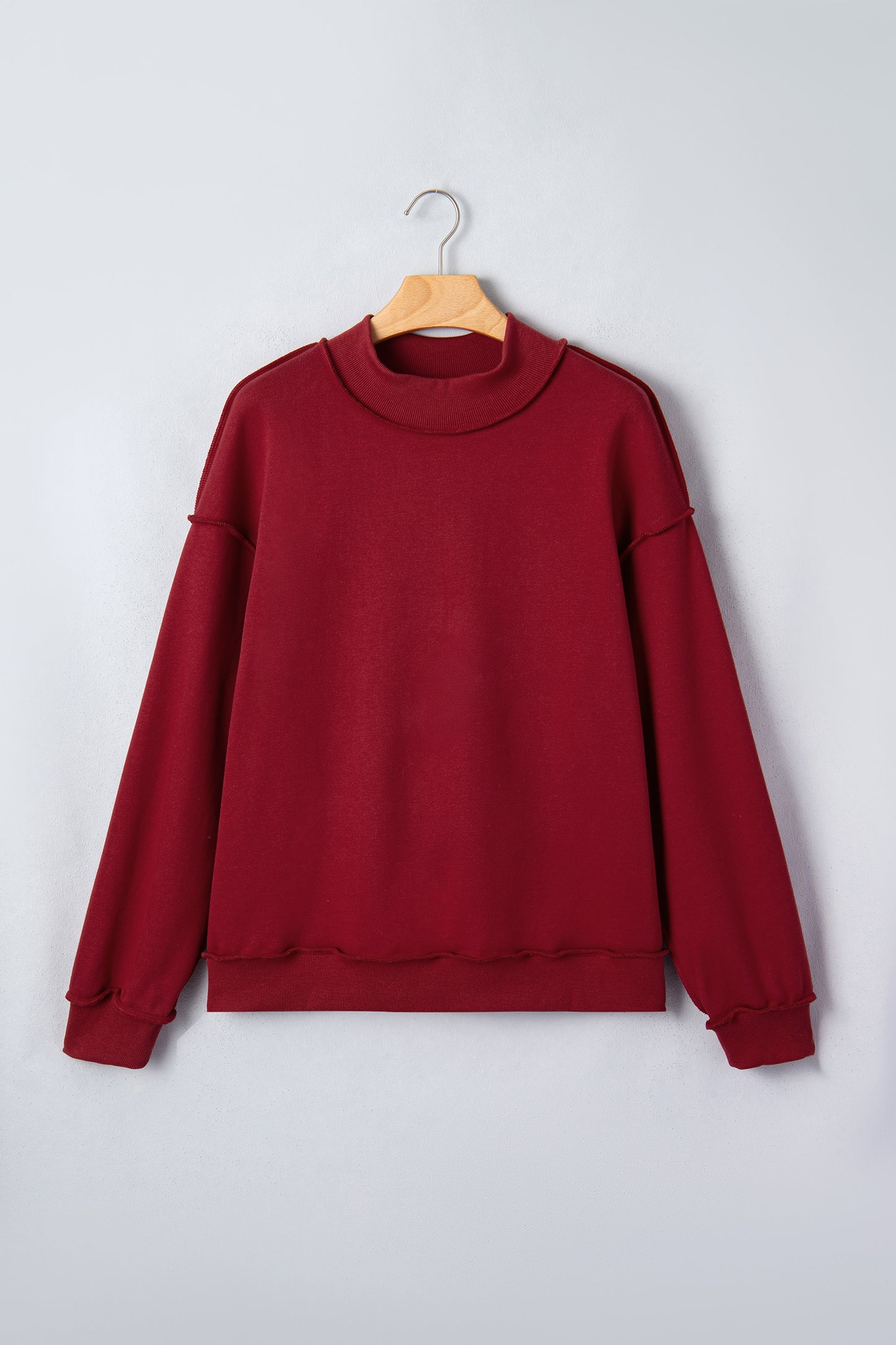 Tillandsia Purple Oversize Drop Shoulder Reversible Mock Neck Sweatshirt