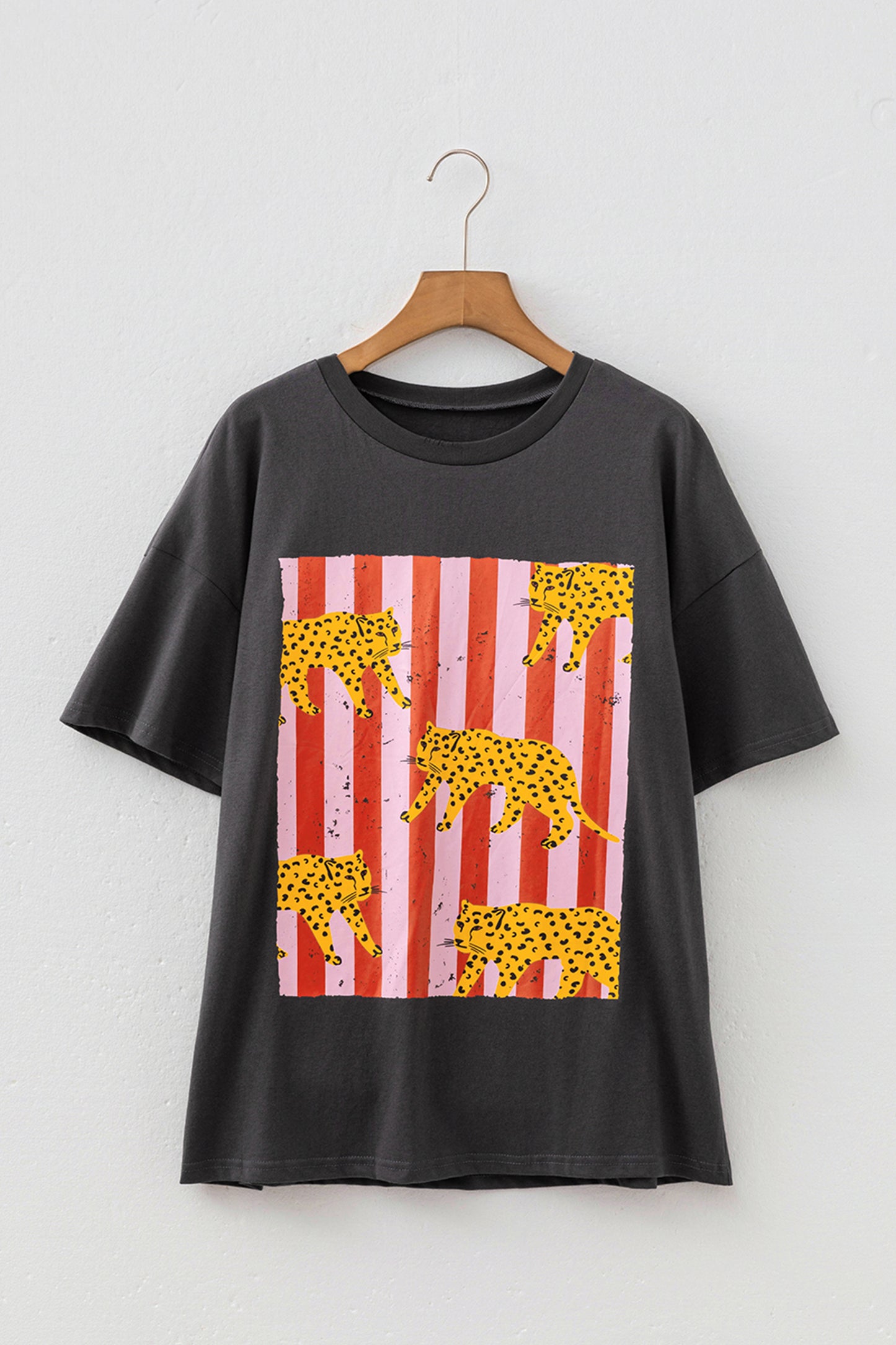 Cheetah Striped Print Retro Fashion Graphic Tee