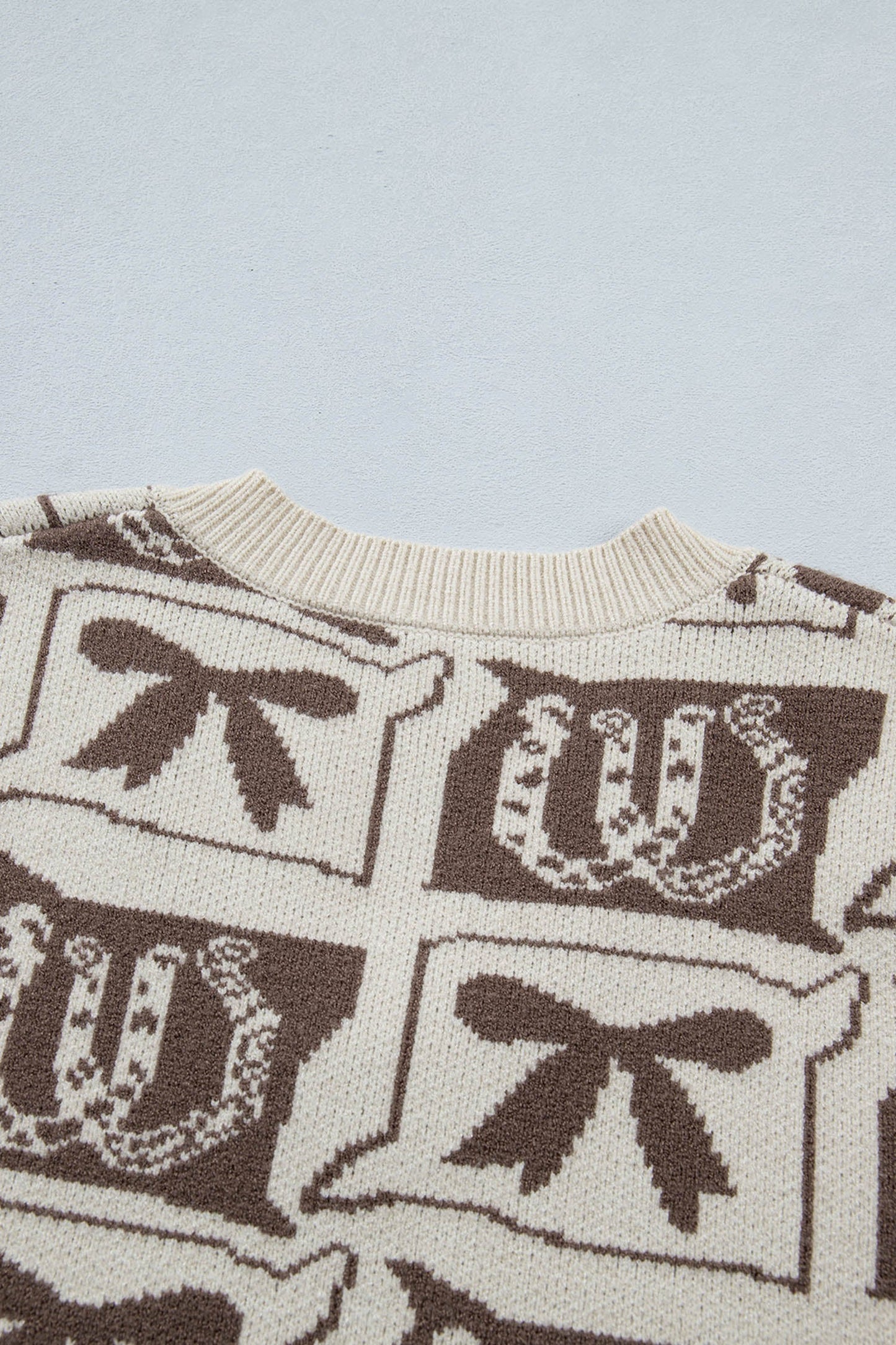 Horseshoe Bow Printed Sweater Vest