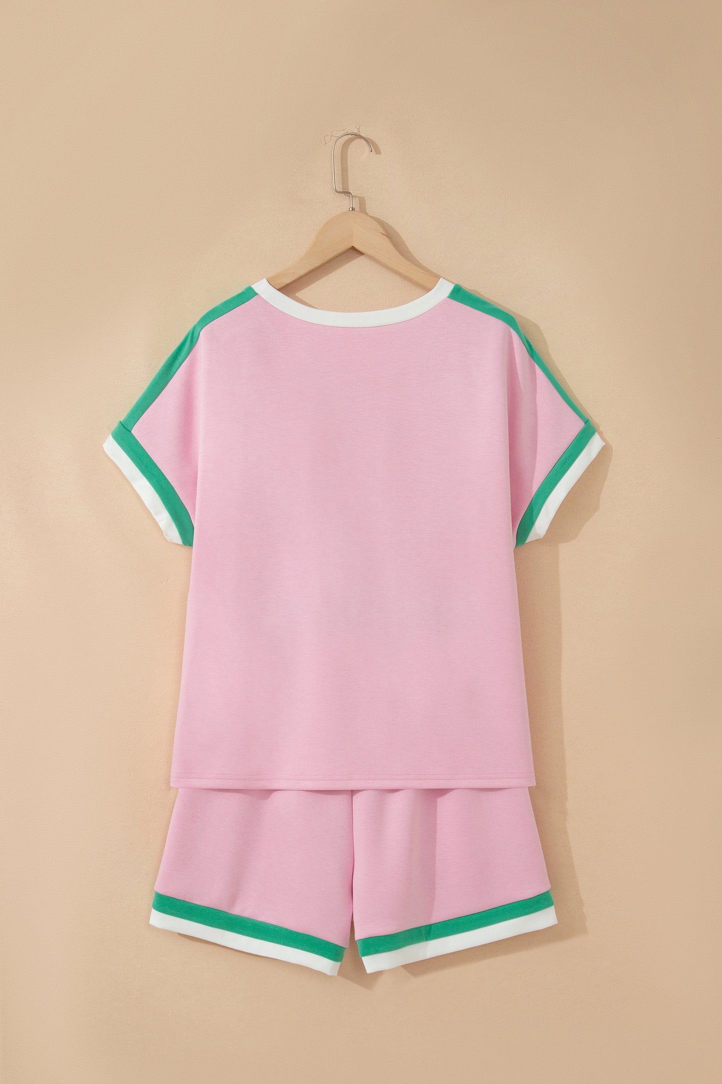 Striped Trim Short Set