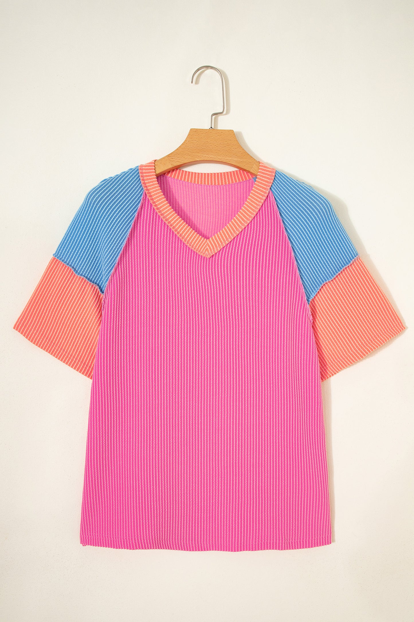 Colorblock Twisted Ribbed Tee