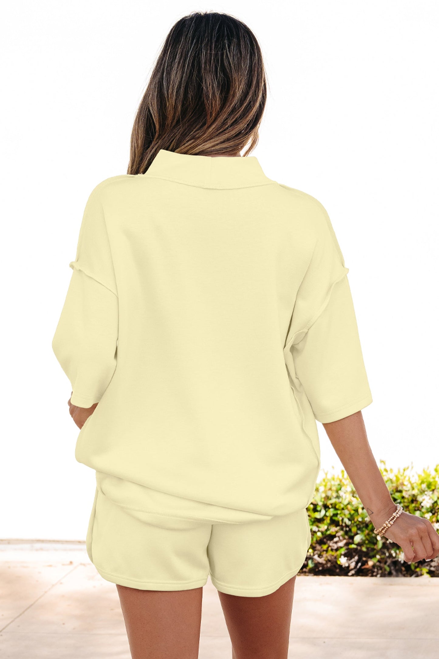 Exposed Seam Mock Neck Oversize Matching Set