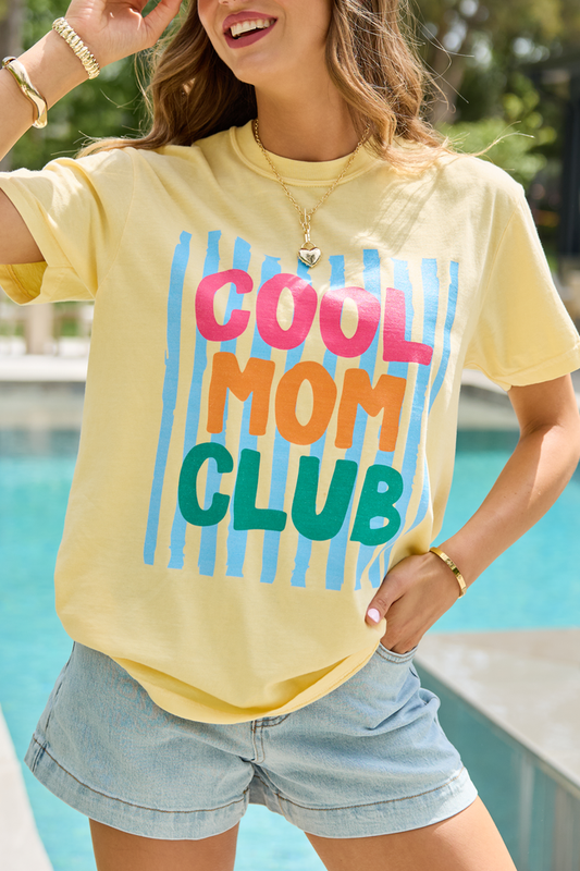 Cool Mom Club Yellow Comfort Colors Graphic Tee