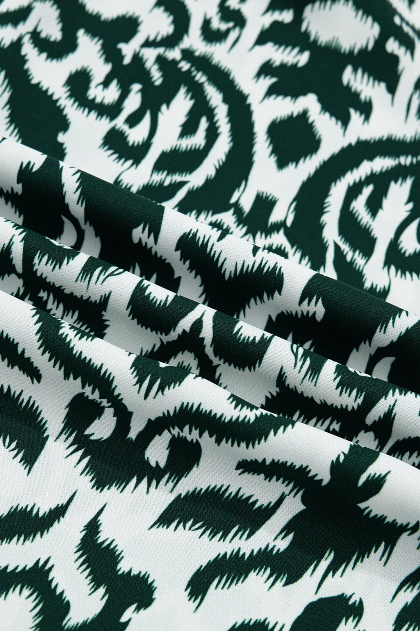 Green Damask Print Blouse