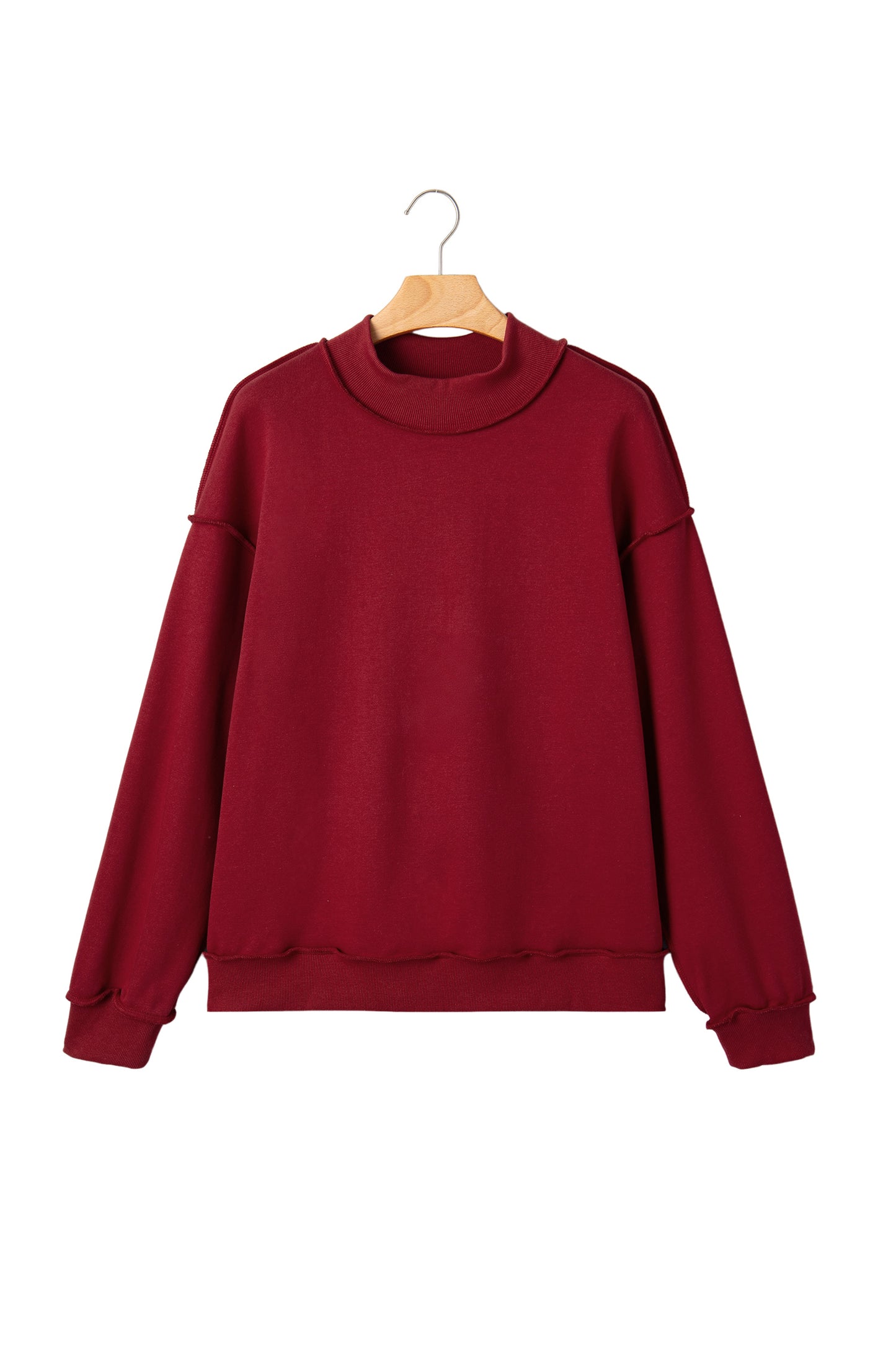 Tillandsia Purple Oversize Drop Shoulder Reversible Mock Neck Sweatshirt