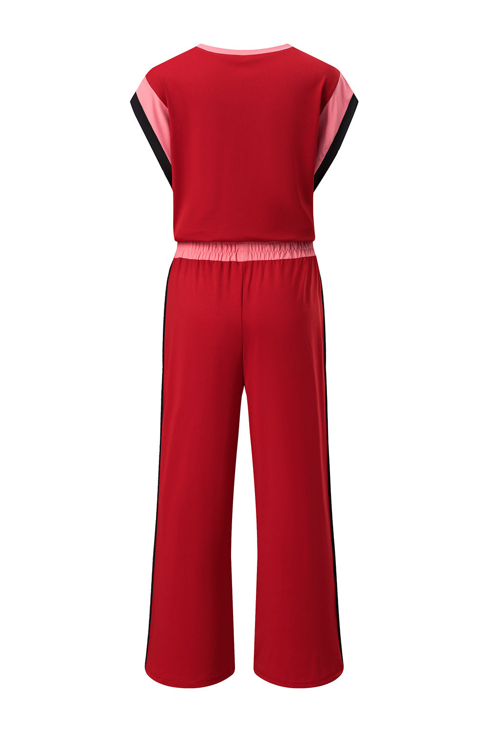 Color Block Detail Casual Two-piece Set