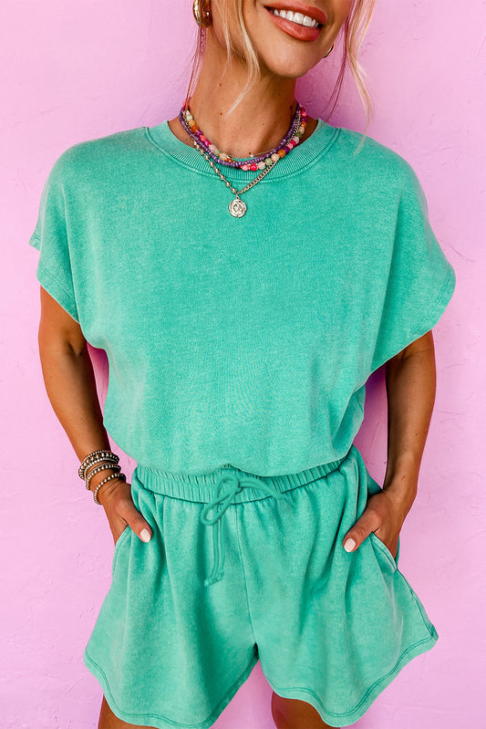 Sea Green Mineral Wash Romper